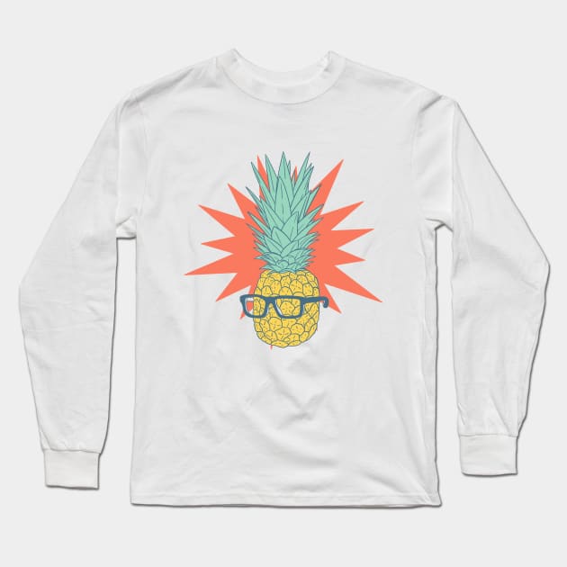 Pineapple with glasses Long Sleeve T-Shirt by Louis16art